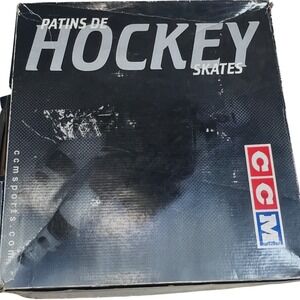 CCM Powerline 550 Mens Ice Hockey Skates Black Silver White Size 12 MSK550